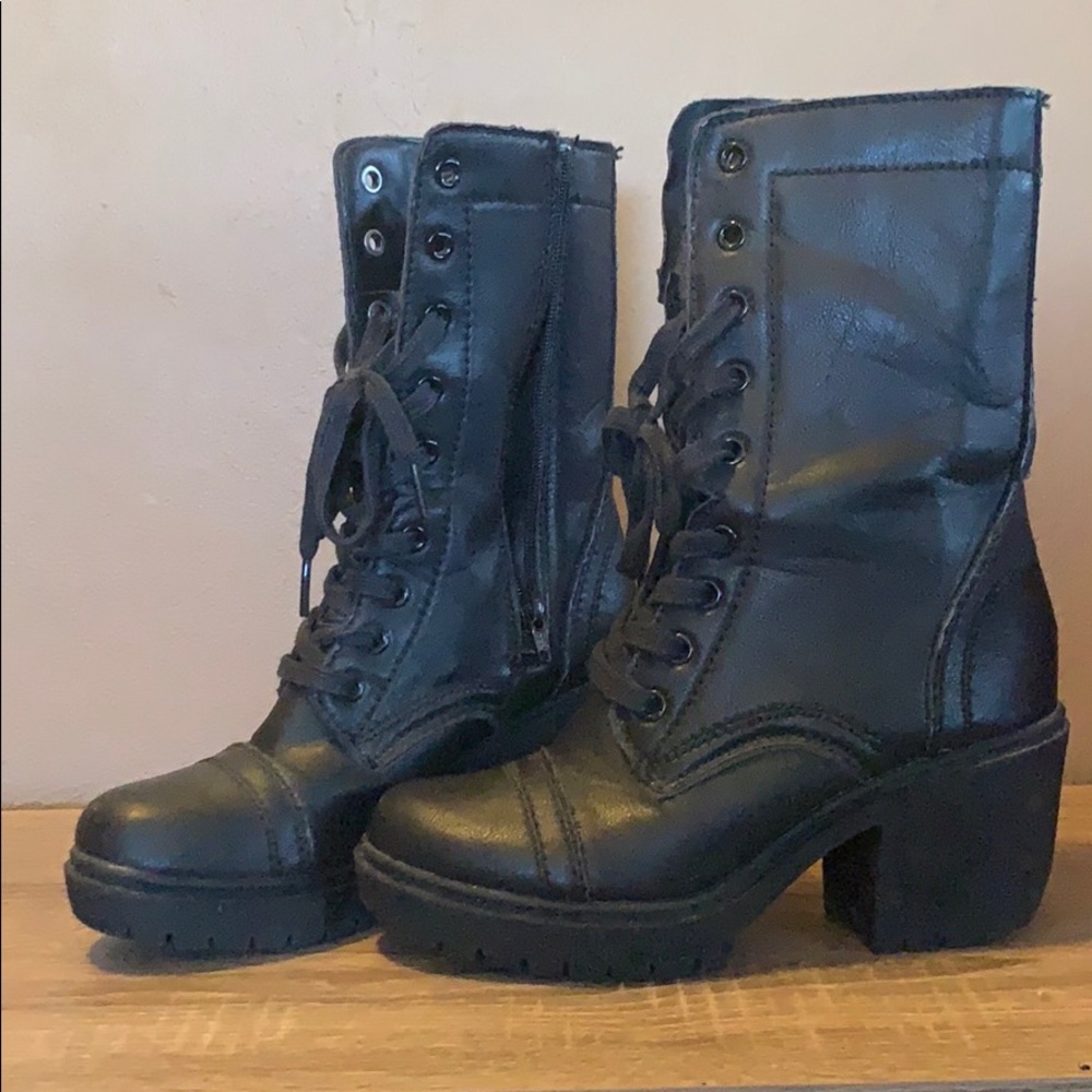 Report Lace Up Heeled Boots
